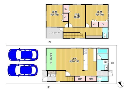 大阪府東大阪市稲田新町2丁目の中古一戸建ての間取り図(販N)